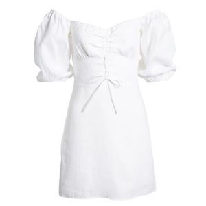 Reformation Kathryn Linen Mini Dress in White Size 10